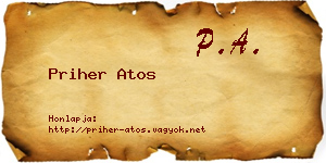 Priher Atos névjegykártya